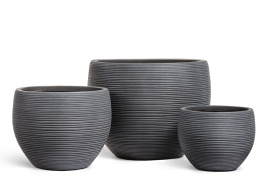 Кашпо TREEZ ERGO - TreeLine - Сферическая чаша - Дымчато-серый бетон