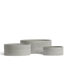 Кашпо TREEZ ERGO - Concrete - Низкий цилиндр - Светло-серый бетон