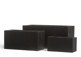Кашпо TREEZ Effectory - Black Stone - Низкий прямоугольник - Антрацит