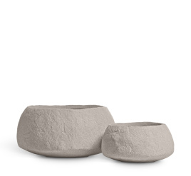 Кашпо TREEZ Effectory - Organic - Низкая чаша - Белый песок