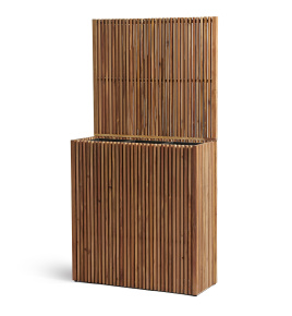 Кашпо TREEZ Effectory - Timberline - Высокий дивайдер со стенкой - Тёмное дерево