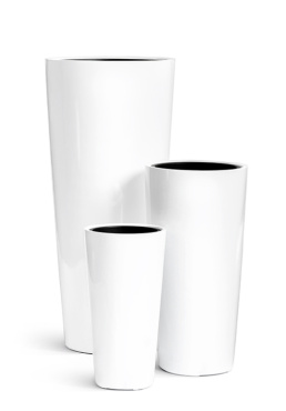 Кашпо TREEZ Effectory - Gloss - Высокий конус - Белый глянцевый лак