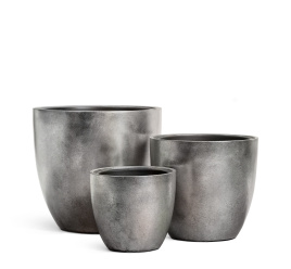Кашпо TREEZ Effectory - Metal - Округлый конус - Стальное серебро