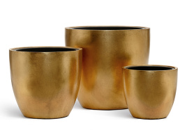 Кашпо TREEZ Effectory - Metal - Округлый конус - Сусальное золото