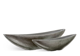 Кашпо TREEZ Effectory - Metal - Ваза-Лодка (2 размера) - Стальное серебро