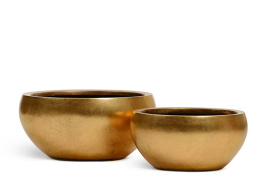 Кашпо TREEZ Effectory - Metal - Низкая полусфера - Сусальное золото