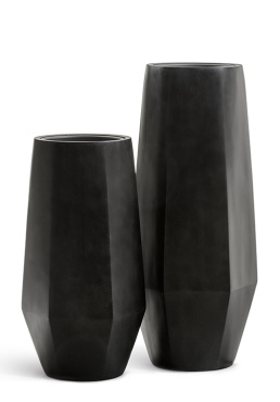 Кашпо TREEZ Effectory - Crystal - Высокий многогранник - Антрацит