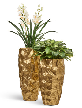 Сет № 39 - Орхидея в кашпо Treez Effectory Metal Design Crumple Сусальное золото
