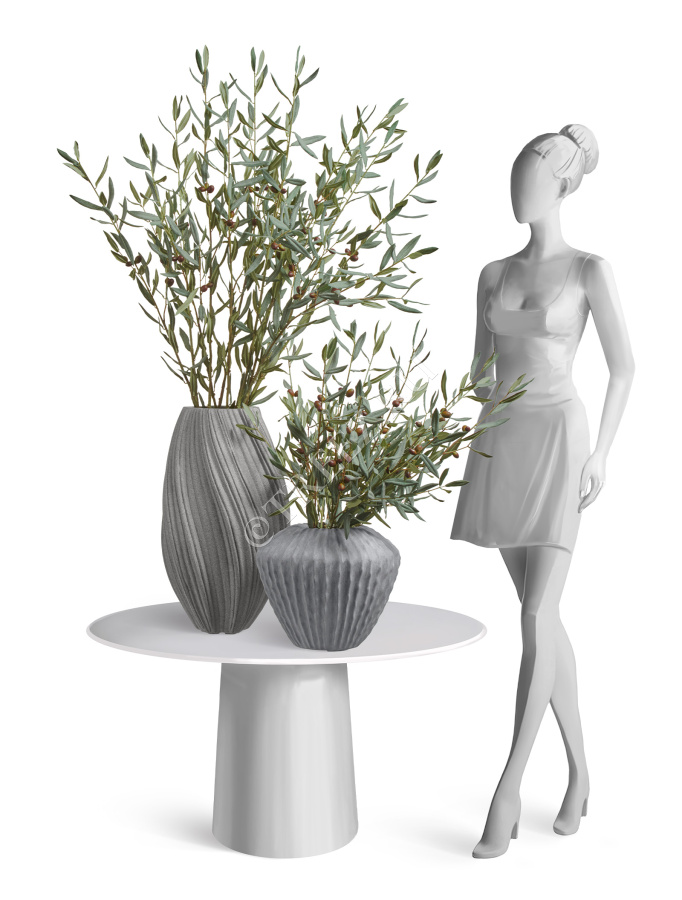 Ветвь оливы интерьерная с плодами (серия Prime) фото