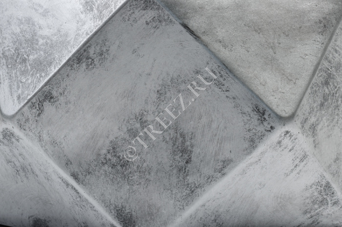 Кашпо TREEZ ERGO - Rombo - Низкая чаша-многогранник - Состаренное серебро фото