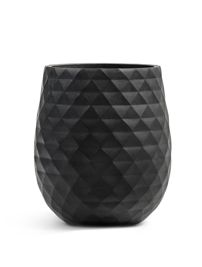 Кашпо TREEZ ERGO - Diamond - Округлая чаша - Антрацит фото