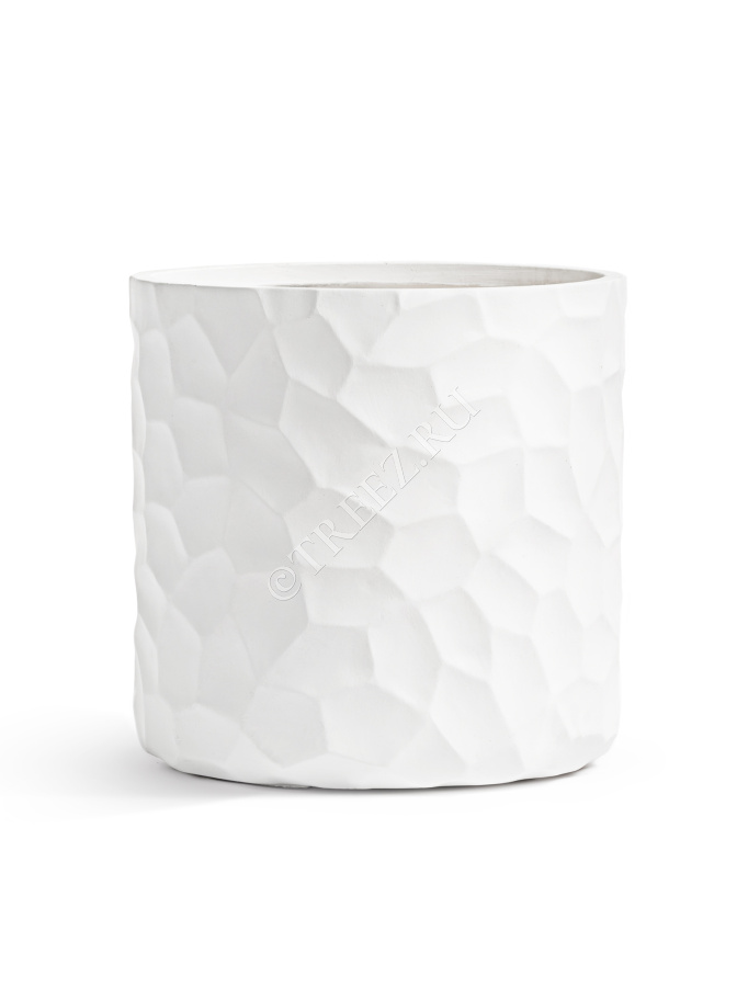 Кашпо TREEZ ERGO - Comb - Цилиндр - Белый камень фото