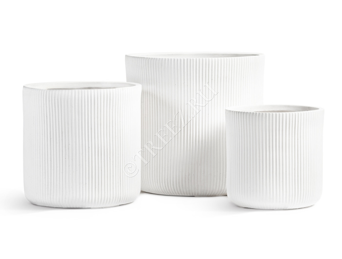 Кашпо TREEZ ERGO - Jet - Цилиндр - Белый камень фото