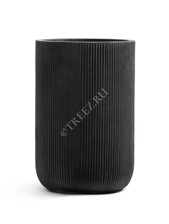 Кашпо TREEZ ERGO - Jet - Высокий цилиндр - Антрацит фото