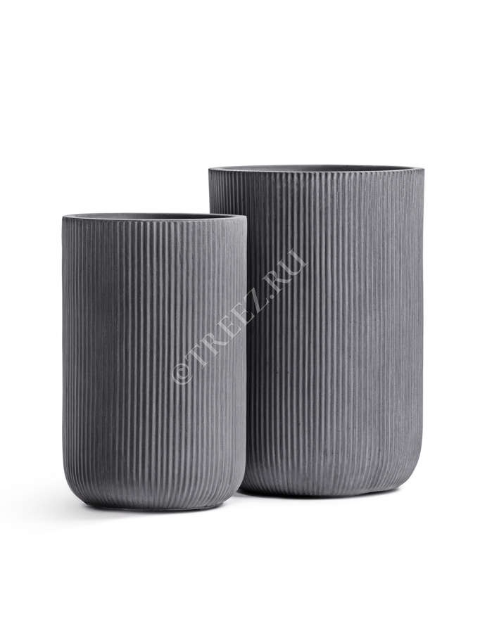Кашпо TREEZ ERGO - Jet - Высокий цилиндр - Дымчато-серый бетон фото