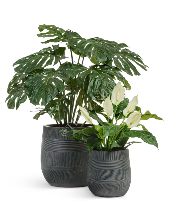 Кашпо TREEZ ERGO - Graphics - Округлая чаша - Окись с медной патиной фото