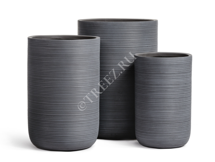 Кашпо TREEZ ERGO - TreeLine - Высокий цилиндр - Дымчато-серый бетон фото
