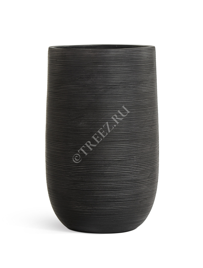 Кашпо TREEZ ERGO - TreeLine - Высокая округлая чаша - Антрацит фото