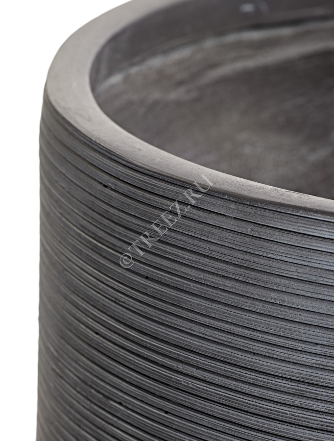Кашпо TREEZ ERGO - TreeLine - Высокая округлая чаша - Дымчато-серый бетон фото