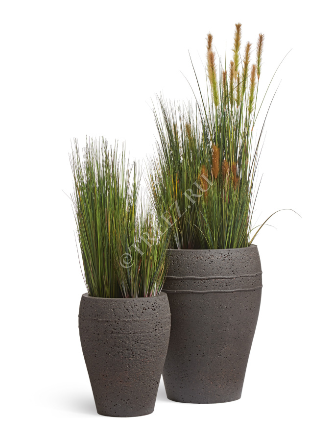 Кашпо TREEZ ERGO - Nero - Амфора - Чёрный туф фото