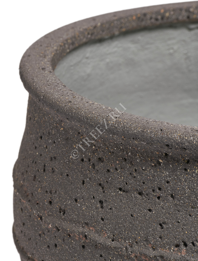Кашпо TREEZ ERGO - Nero - Чаша - Чёрный туф фото