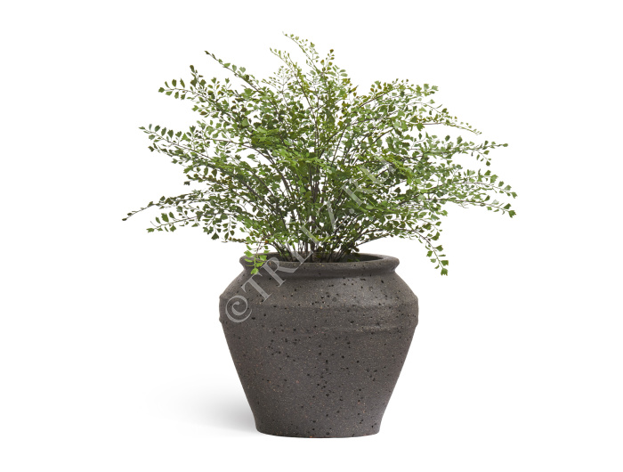 Кашпо TREEZ ERGO - Nero - Чаша-амфора - Чёрный туф фото