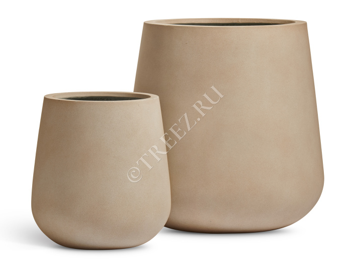 Кашпо TREEZ ERGO - Fine Rock - Design-чаша - Песок тёплый беж фото