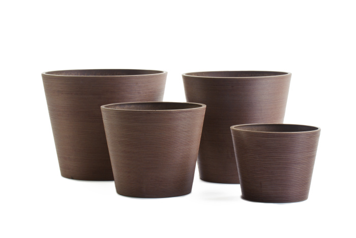 Кашпо TREEZ Japonica Mizu - Cone (конус) - шоколад фото