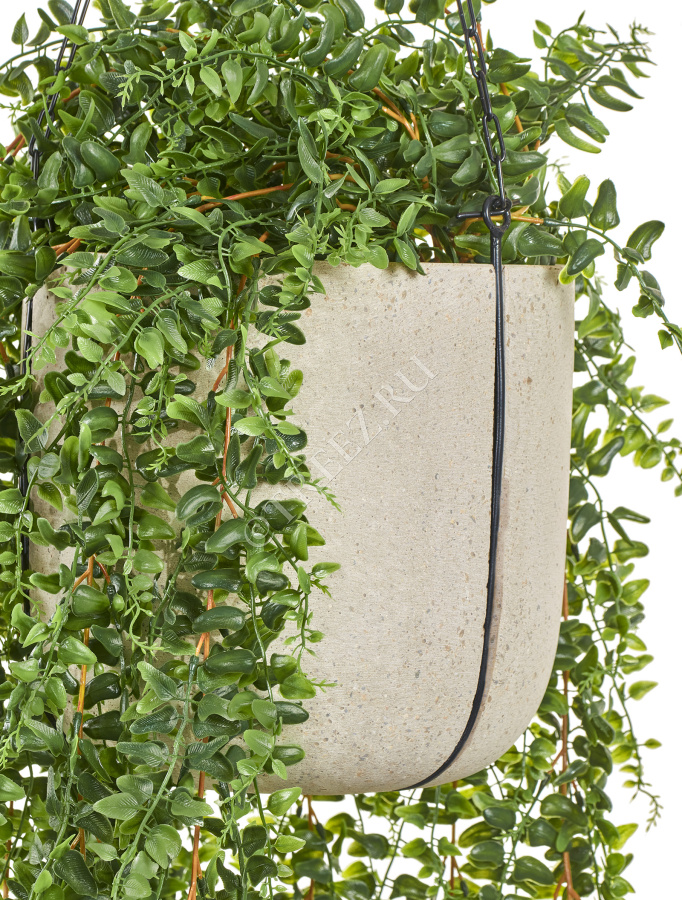 Кашпо TREEZ Effectory - Beton - Чаша подвесная - Белый песок фото