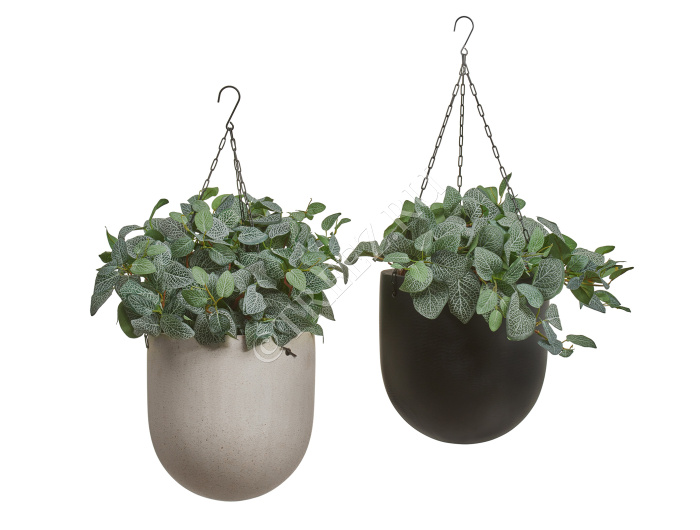 Кашпо TREEZ Effectory - Beton - Чаша большая подвесная - Белый песок фото