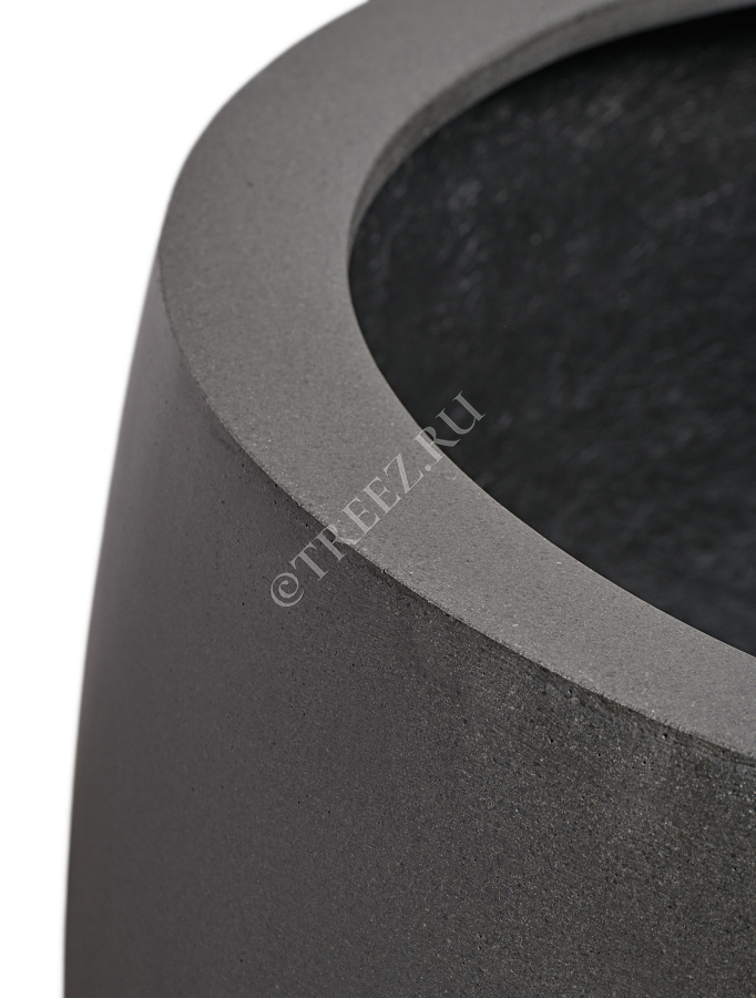 Кашпо TREEZ Effectory - Beton - Большой округлый конус - Тёмно-серый бетон фото