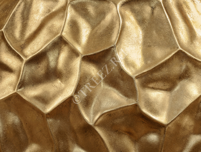 Кашпо TREEZ Effectory - Metal - Плоская сфера Design Crumple - Сусальное золото фото