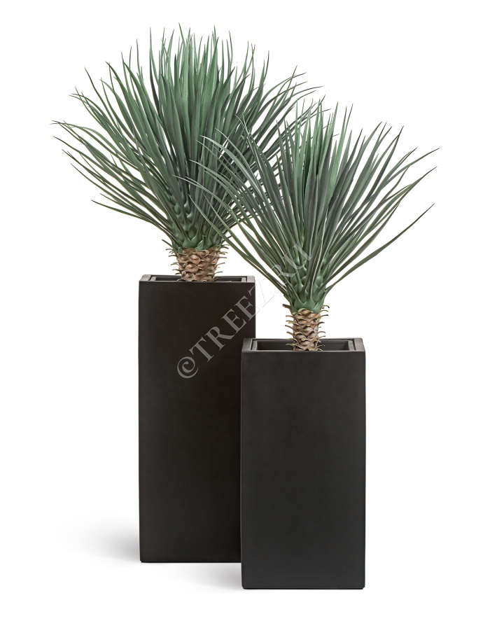 Кашпо TREEZ Effectory - Black Stone - Высокий куб - Антрацит фото