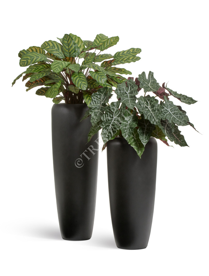 Кашпо TREEZ Effectory - Black Stone - Высокий конус Design - Антрацит фото