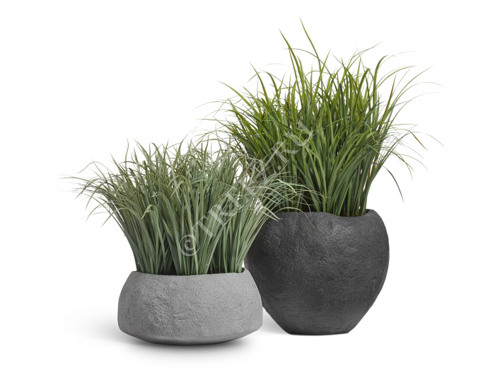 Кашпо TREEZ Effectory - Organic - Низкая чаша - Серый ледник фото