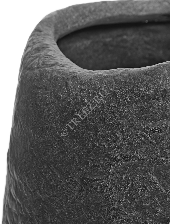 Кашпо TREEZ Effectory - Organic - Высокая чаша - Тёмно-серый камень фото