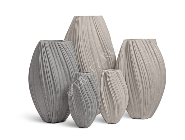 Кашпо TREEZ Effectory - Dune - Высокая Design-ваза - Белый песок фото