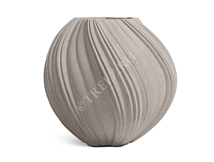 Кашпо TREEZ Effectory - Dune -  Сферическая Design-ваза - Белый песок фото
