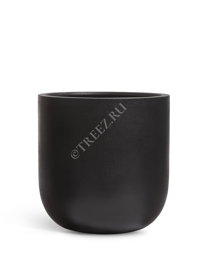 Кашпо TREEZ ERGO - Hard Rock - Цилиндрическая Чаша - Антрацит фото