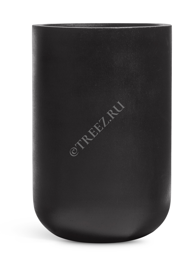 Кашпо TREEZ ERGO - Hard Rock - Высокий округлый цилиндр - Антрацит фото
