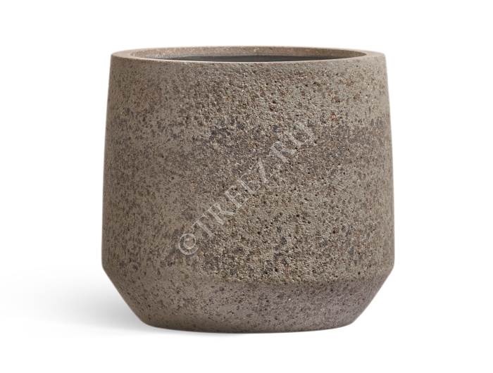 Кашпо TREEZ ERGO - Hard Rock - Трапециевидная чаша - Песок серый беж фото