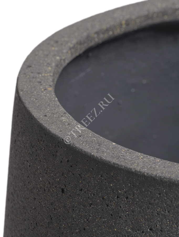 Кашпо TREEZ ERGO - Hard Rock - Трапециевидная чаша - Чёрный песок фото