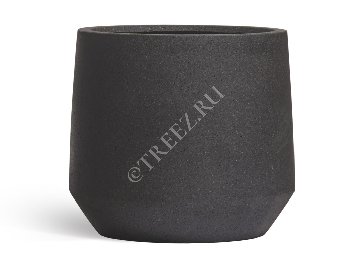 Кашпо TREEZ ERGO - Hard Rock - Трапециевидная чаша - Чёрный песок фото