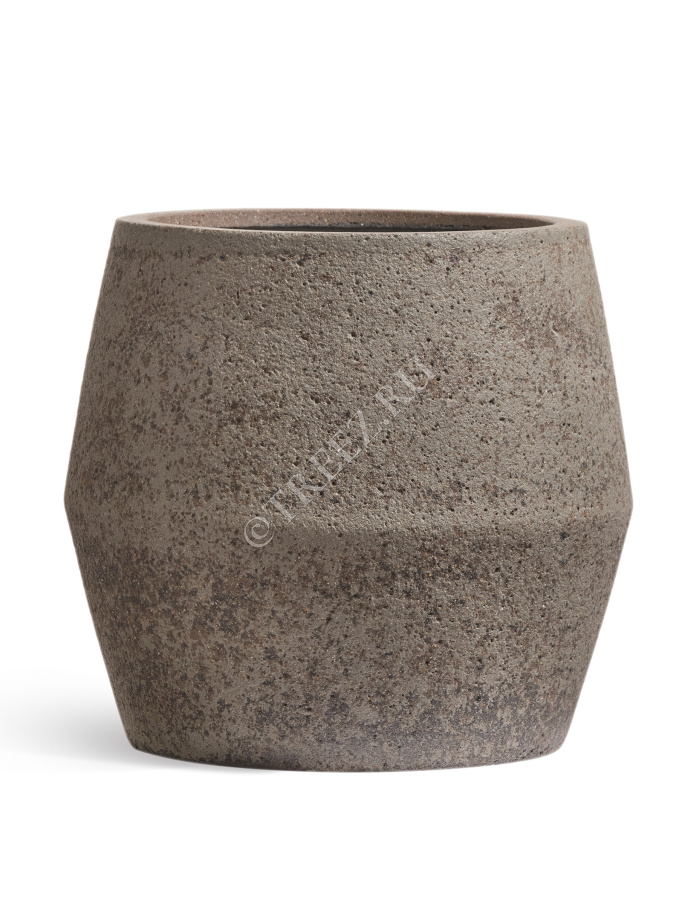 Кашпо TREEZ ERGO - Hard Rock - Ромбовидная чаша - Песок серый беж фото