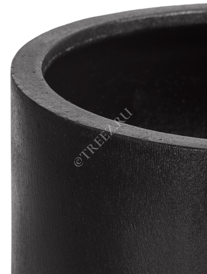 Кашпо TREEZ ERGO - Hard Rock - Цилиндрическая чаша на колёсиках - Антрацит фото