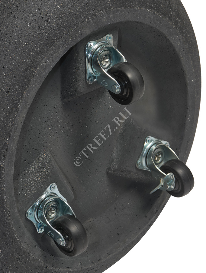 Кашпо TREEZ ERGO - Hard Rock - Цилиндрическая чаша на колёсиках - Чёрный песок фото