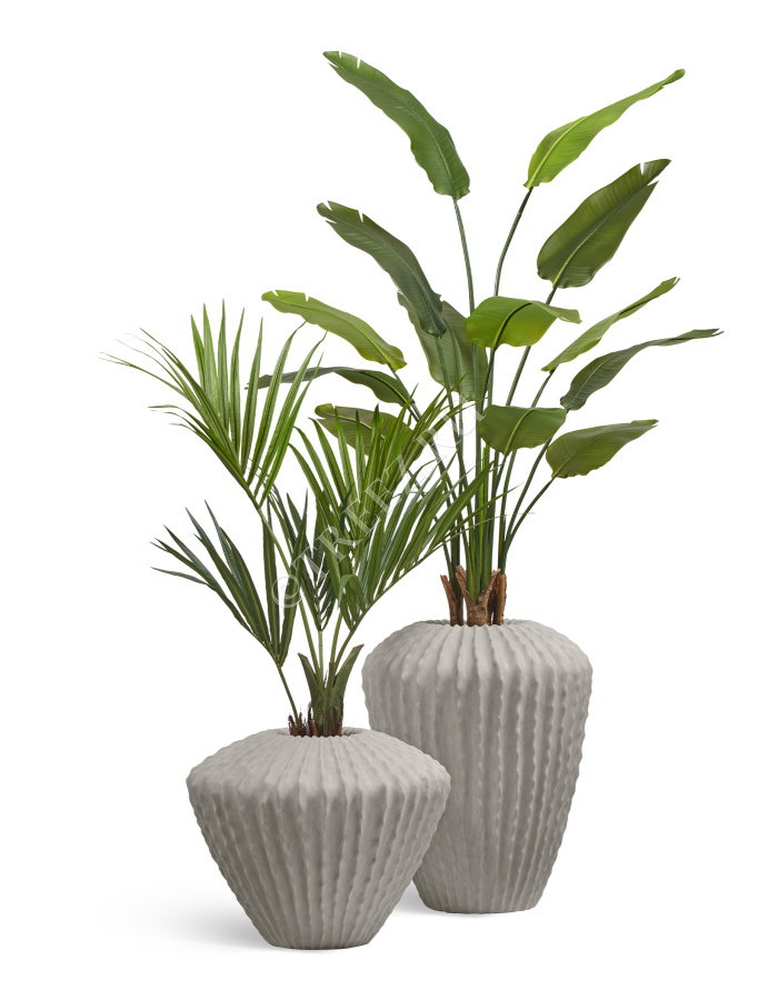 Кашпо TREEZ Effectory - Moho - Высокая Design-ваза - Белый песок фото