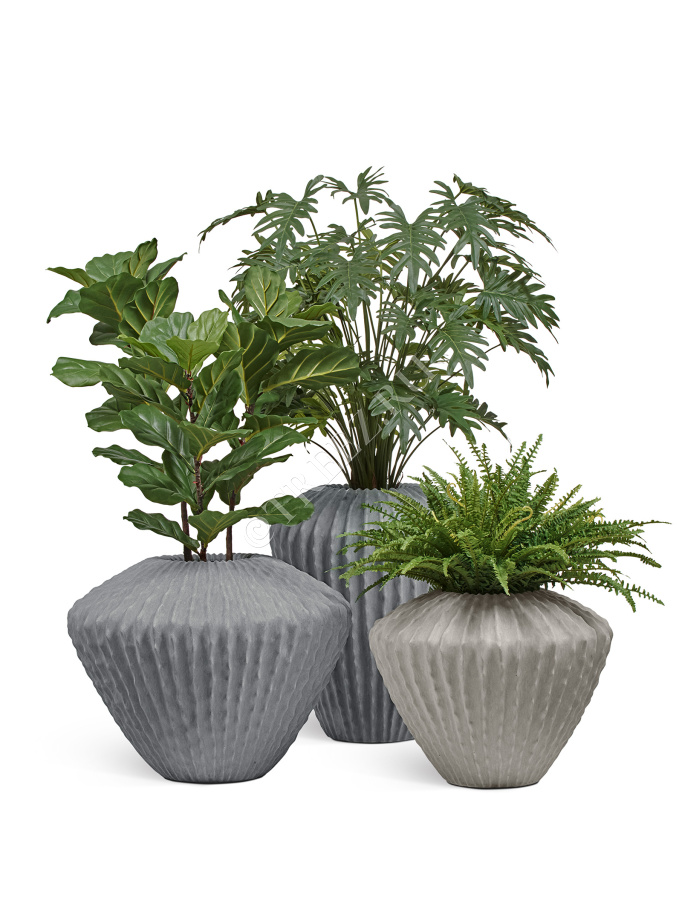 Кашпо TREEZ Effectory - Moho - Высокая Design-ваза - Дымчато-серый песок фото