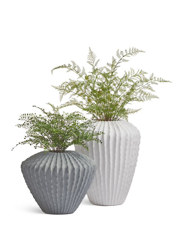 Кашпо TREEZ Effectory - Moho - Сферическая Design-ваза - Дымчато-серый песок фото
