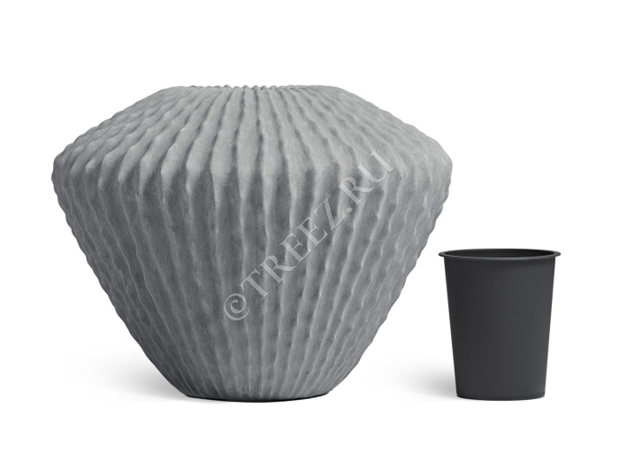 Кашпо TREEZ Effectory - Moho - Сферическая Design-ваза - Дымчато-серый песок фото